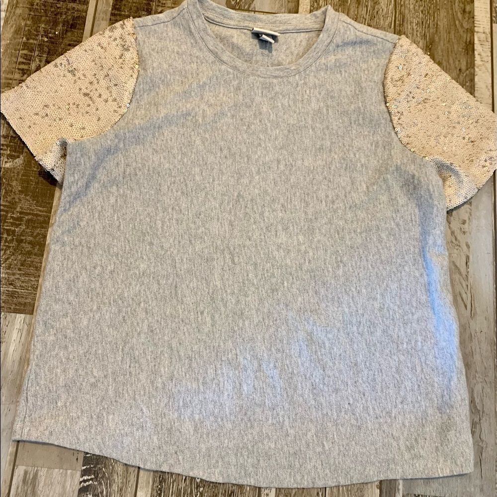 A New Day top with sequin sleeves